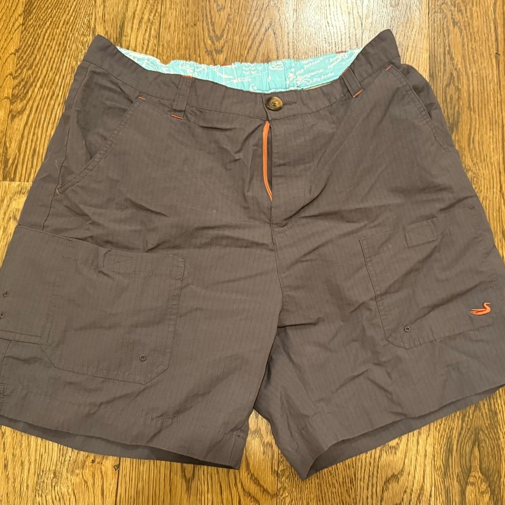 Southern Marsh Brown and Orange Cargo Shorts